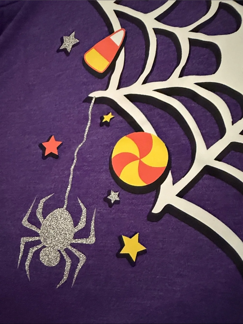 The Children's Place Purple Halloween Spiderweb Heart Long Sleeve Tee